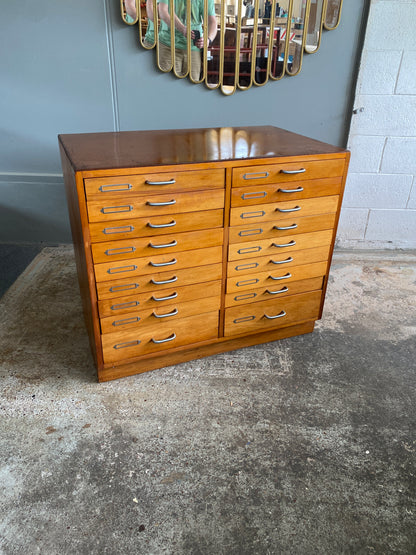 Vintage Rimu Mayline Flat File Cabinet