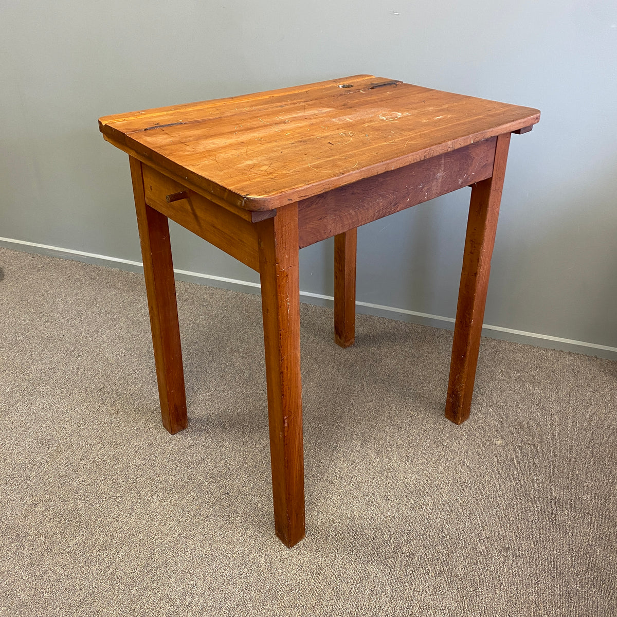 Rustic Rimu Desk Vintage Rimu School Desk | Vintage Furniture Auckland – Plots & Pickles