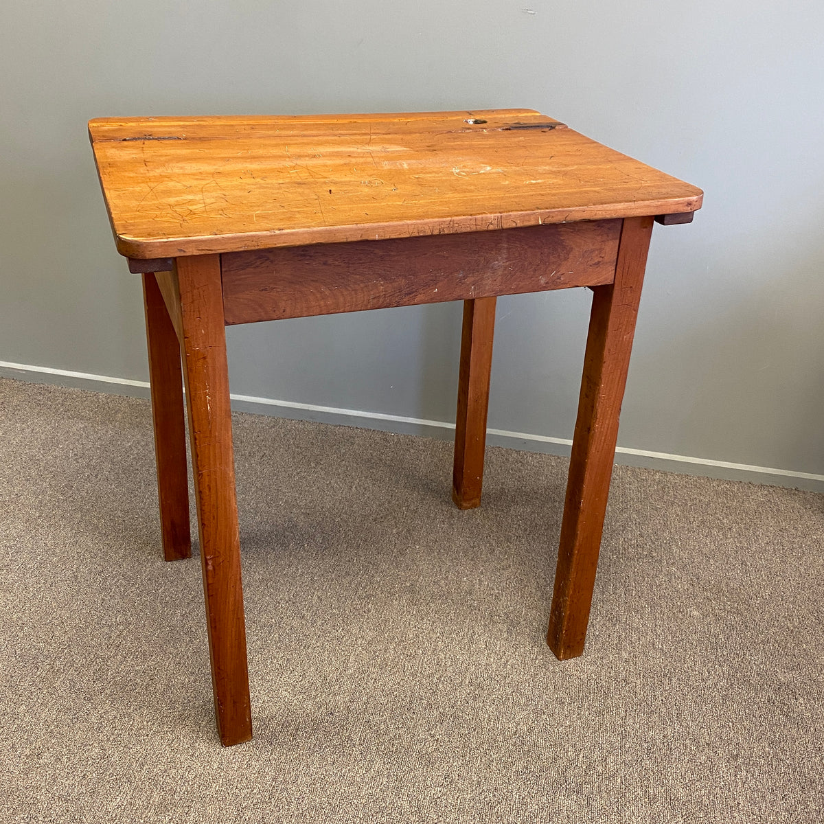 Rustic Rimu Desk Vintage Rimu School Desk | Vintage Furniture Auckland – Plots & Pickles