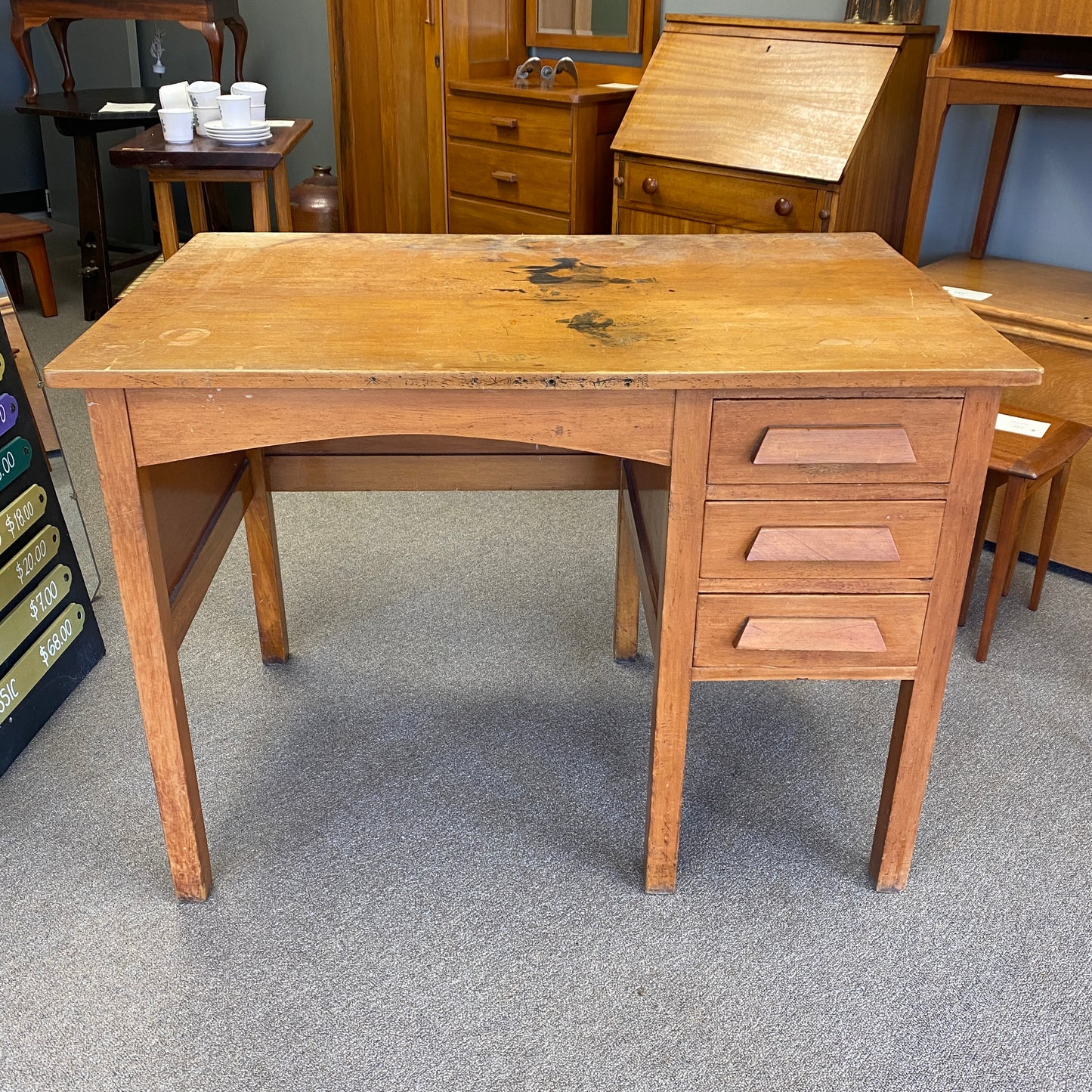 Vintage Rimu Teachers Desk