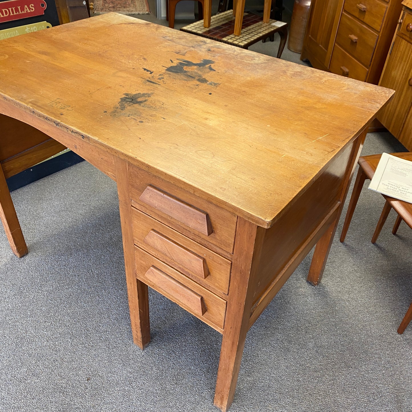 Vintage Rimu Teachers Desk