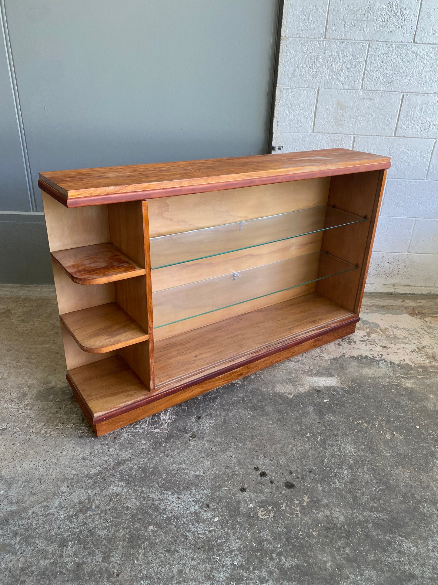 Vintage Rimu & Mahogany Book/Display Cabinet