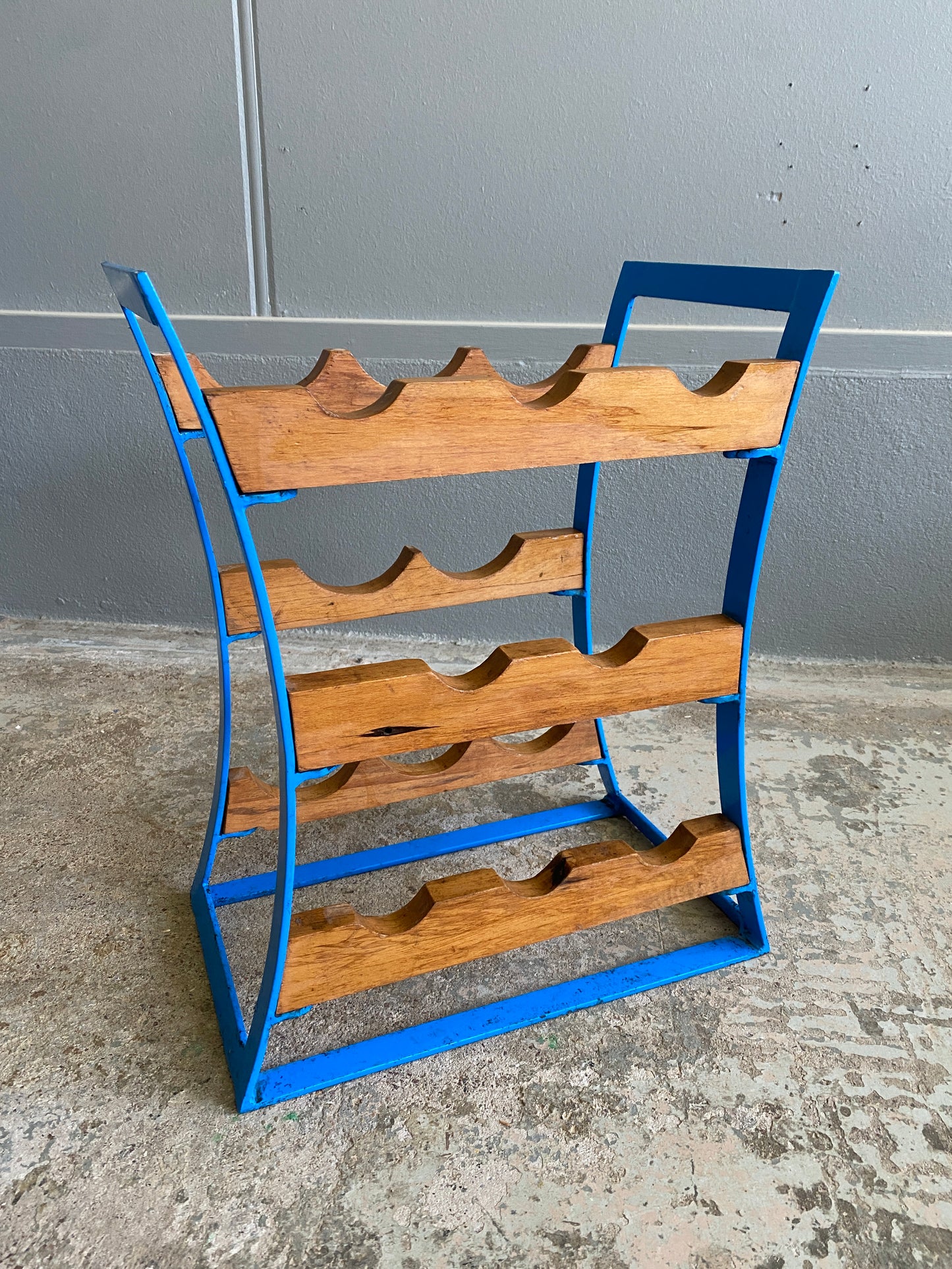 Vintage Rimu & Steel 8 Bottle Wine Rack