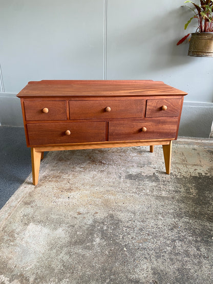 Vintage Robert Allen Mahogany & Kauri Dresser