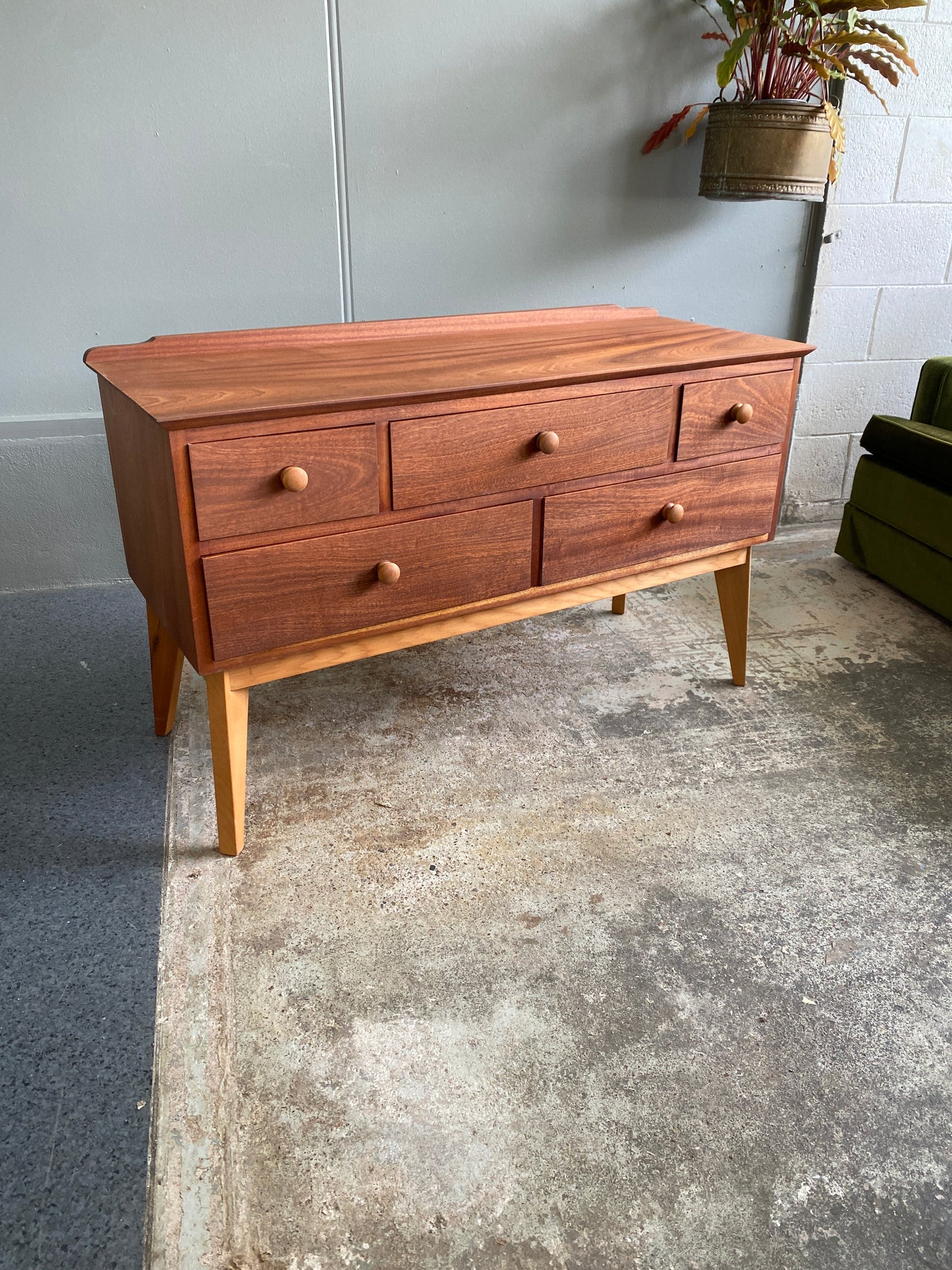 Vintage Robert Allen Mahogany & Kauri Dresser