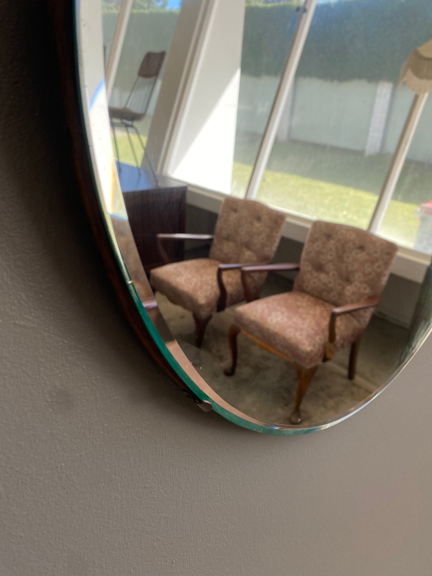 Vintage Round Bevelled Edge Mirror