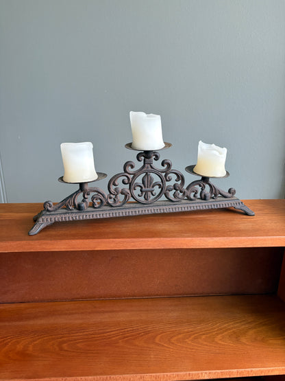 Vintage Rustic Cast Candle Centrepiece