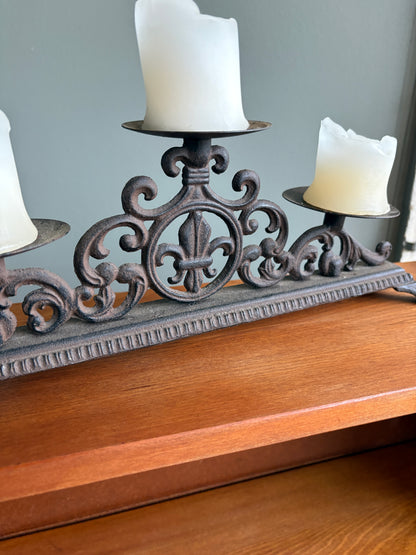 Vintage Rustic Cast Candle Centrepiece