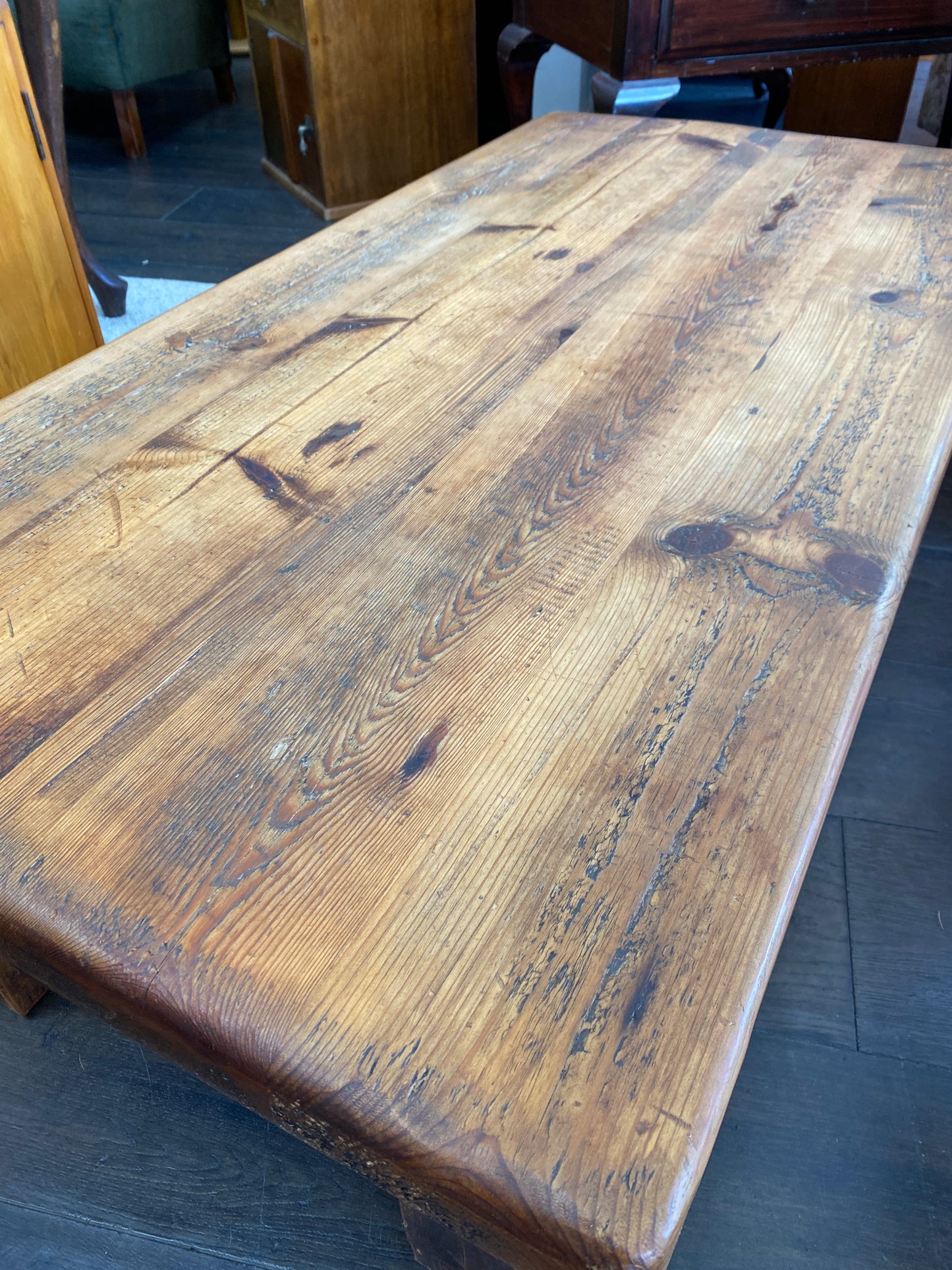 Vintage Scratch-built Reclaimed Pine Coffee Table