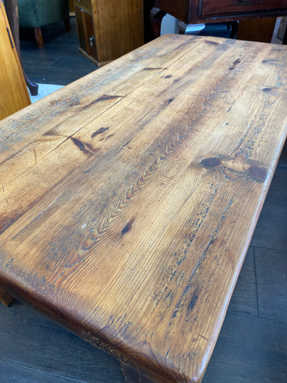 Vintage Scratch-built Reclaimed Pine Coffee Table