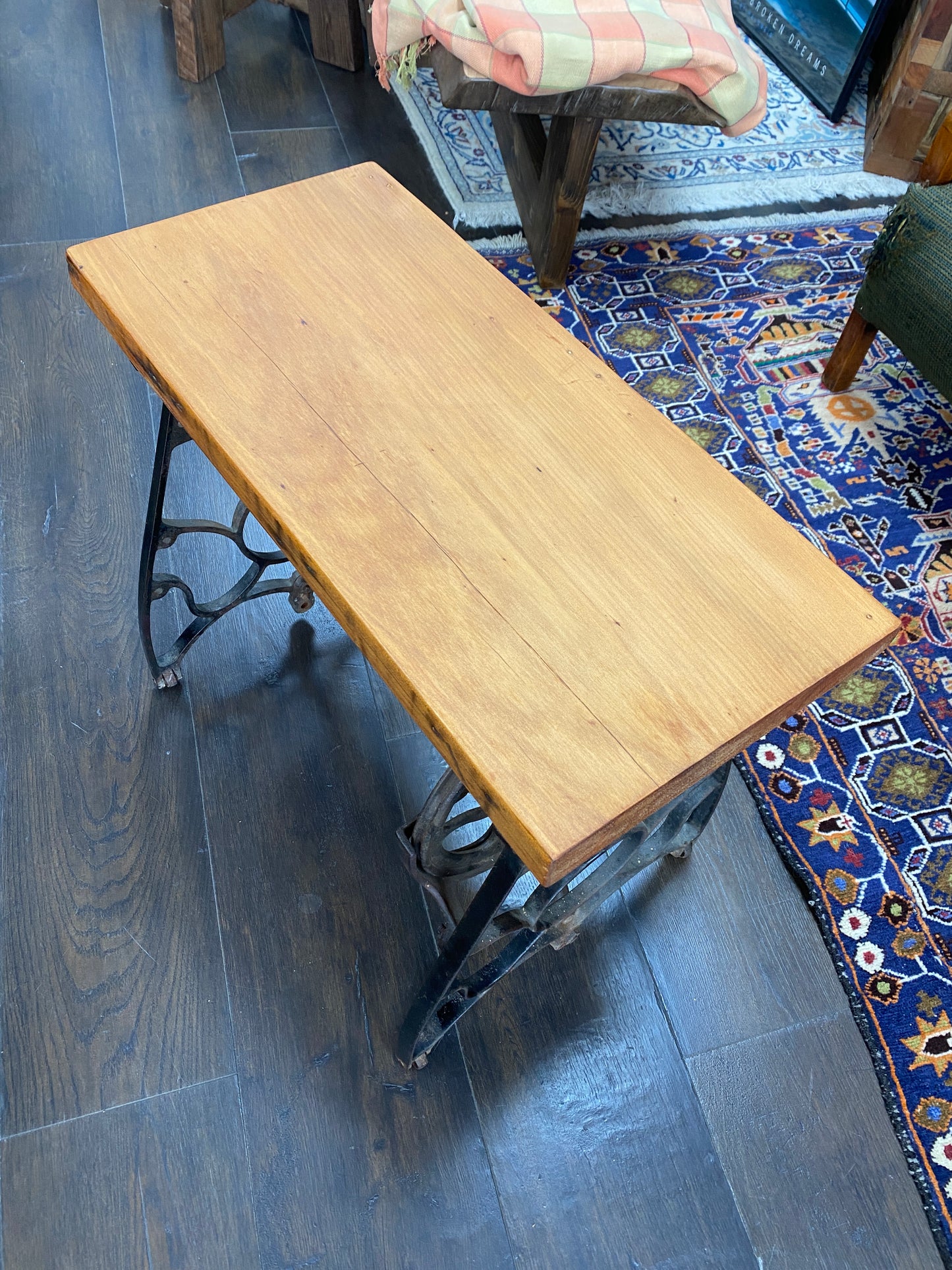 Vintage Singer Frame & Kauri Custom Side Table