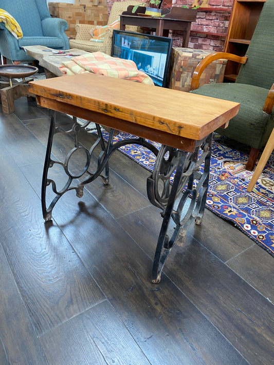 Vintage Singer Frame & Kauri Custom Side Table