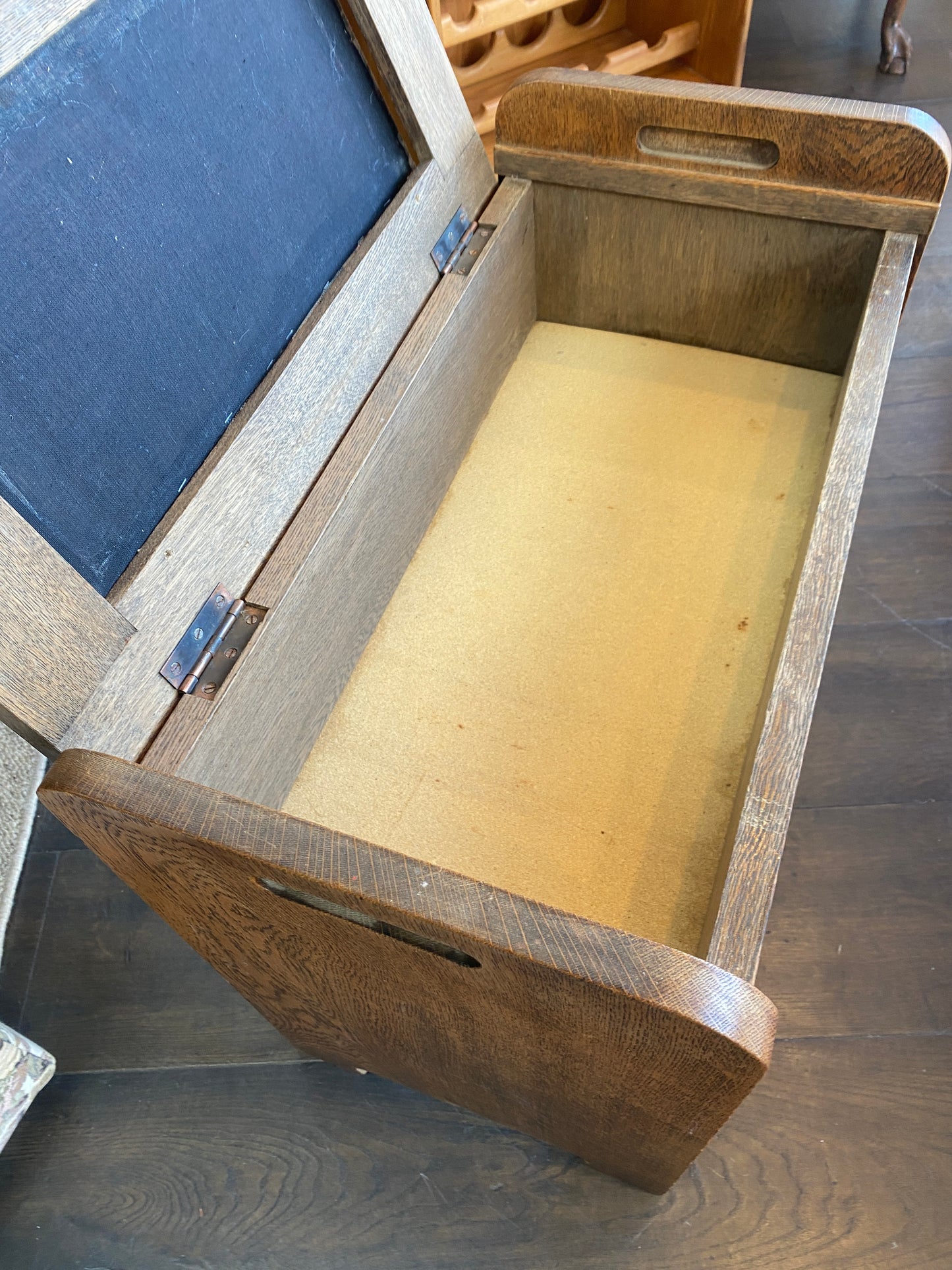 Vintage Solid Light Oak Piano Stool
