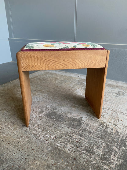 Vintage Solid Light Oak Stool