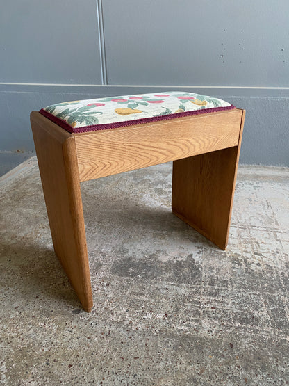 Vintage Solid Light Oak Stool