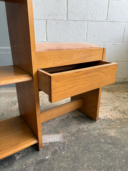Vintage Solid Light Oak Telephone Table