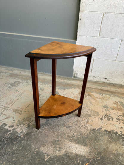 Vintage Solid Mahogany Quarter Plant Stand #1