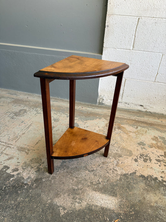 Vintage Solid Mahogany Quarter Plant Stand #1