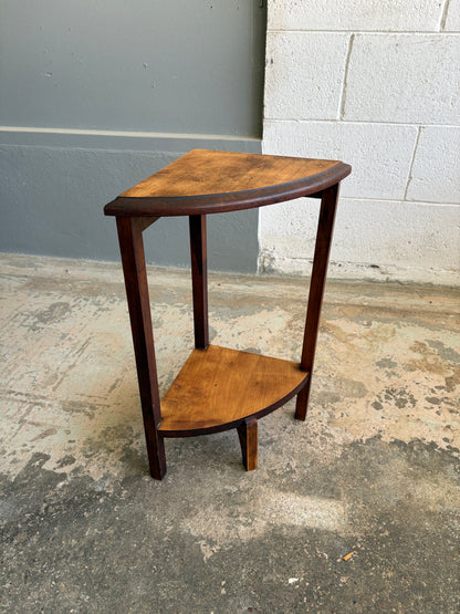 Vintage Solid Mahogany Quarter Plant Stand #2