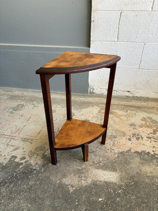 Vintage Solid Mahogany Quarter Plant Stand #2