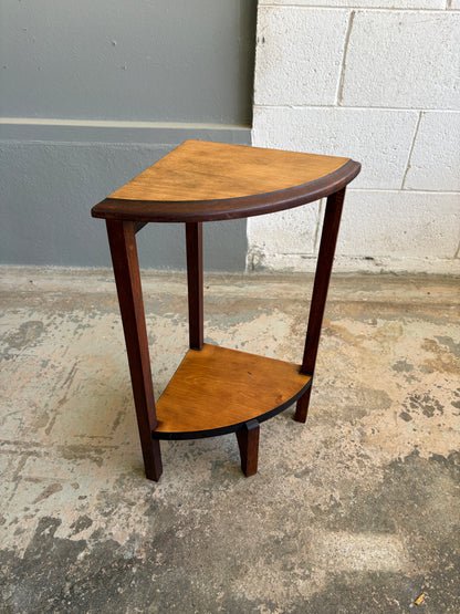 Vintage Solid Mahogany Quarter Plant Stand #3