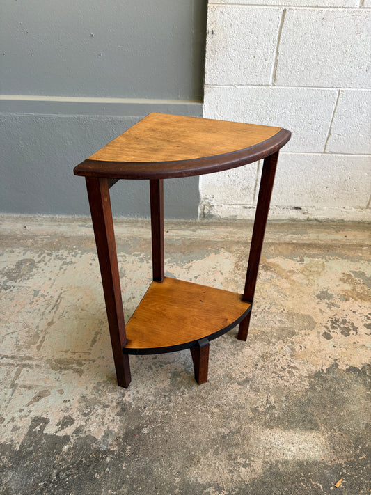 Vintage Solid Mahogany Quarter Plant Stand #3
