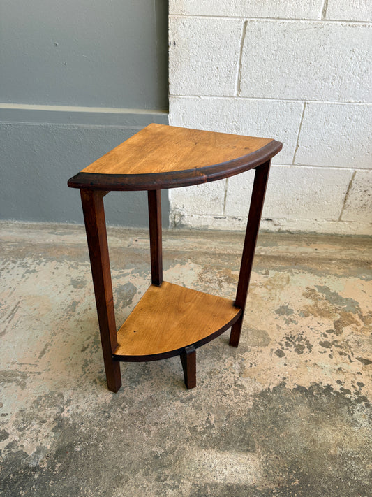 Vintage Solid Mahogany Quarter Plant Stand #4