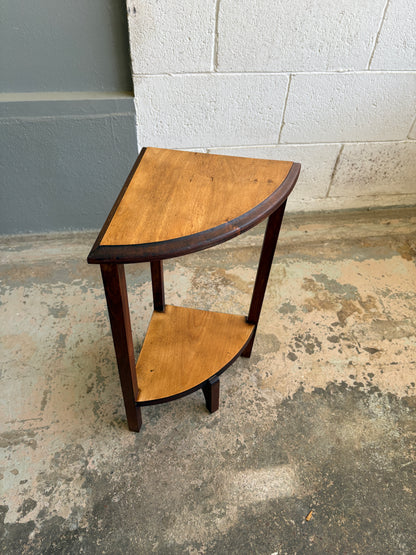 Vintage Solid Mahogany Quarter Plant Stand #4