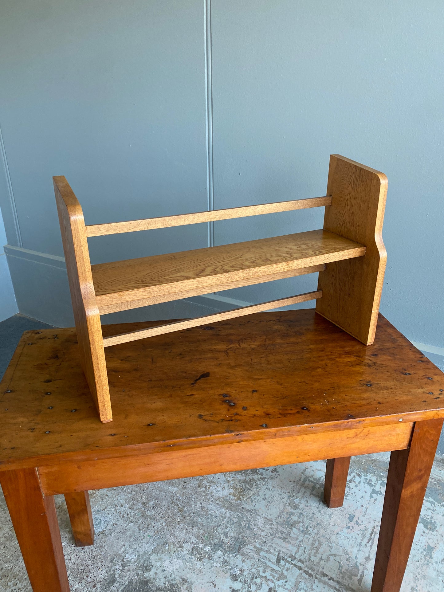 Vintage Solid Oak Book Rack