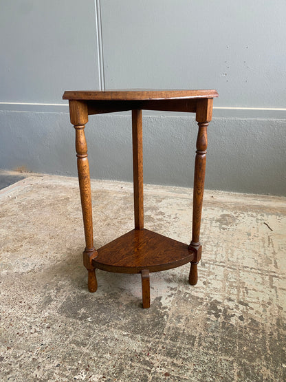 Vintage Solid Oak Quarter Plant Stand