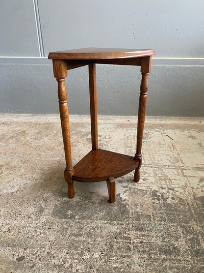 Vintage Solid Oak Quarter Plant Stand