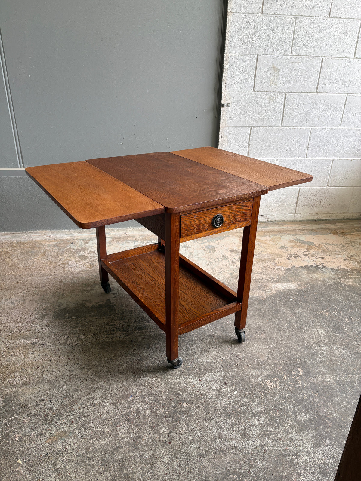 Vintage Solid Oak Tea Trolley