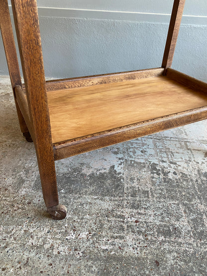 Vintage Solid Quarter Sawn Oak Drinks Trolley