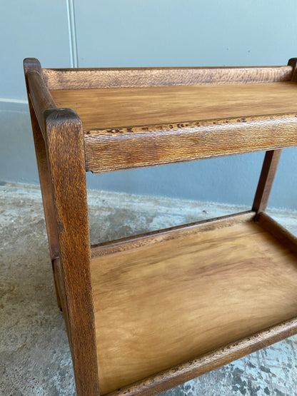 Vintage Solid Quarter Sawn Oak Drinks Trolley