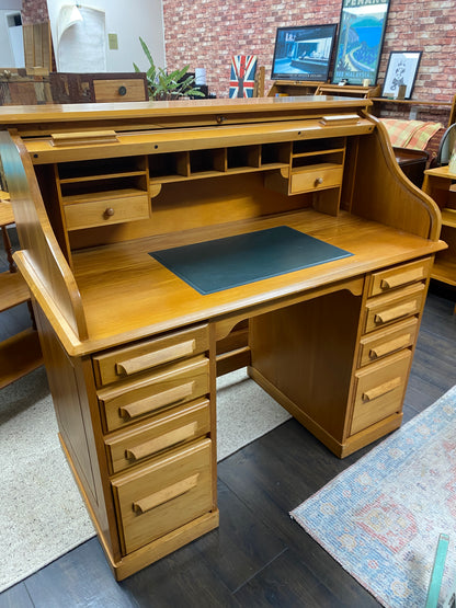 Vintage Solid Rimu Tambour Bureau