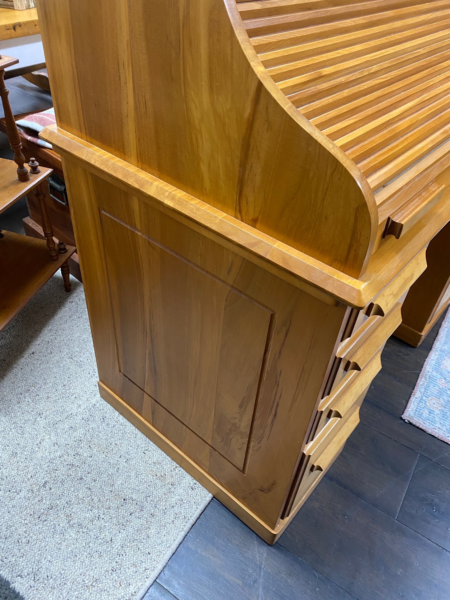 Vintage Solid Rimu Tambour Bureau
