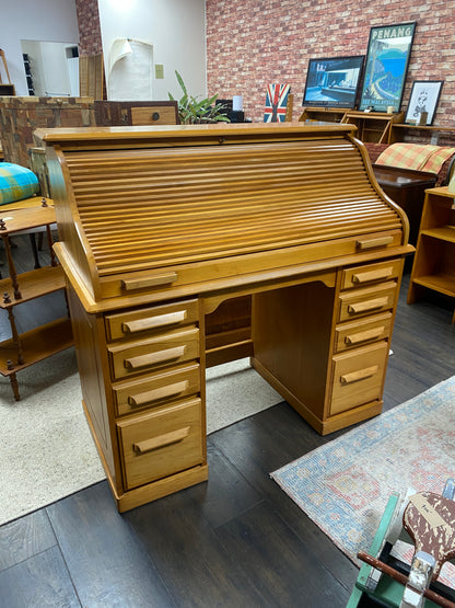 Vintage Solid Rimu Tambour Bureau