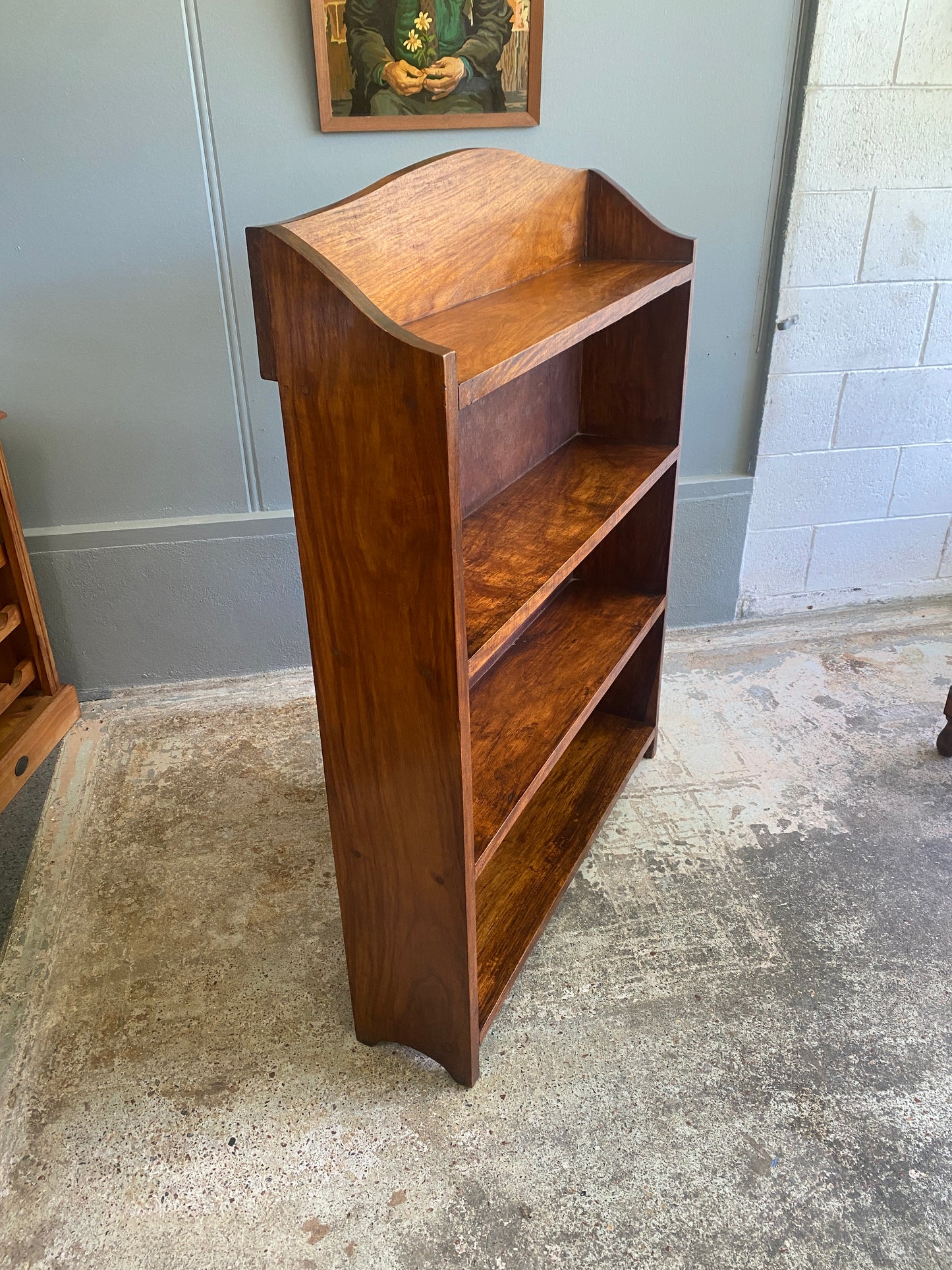 Vintage Solid Teak Rustic Bookcase