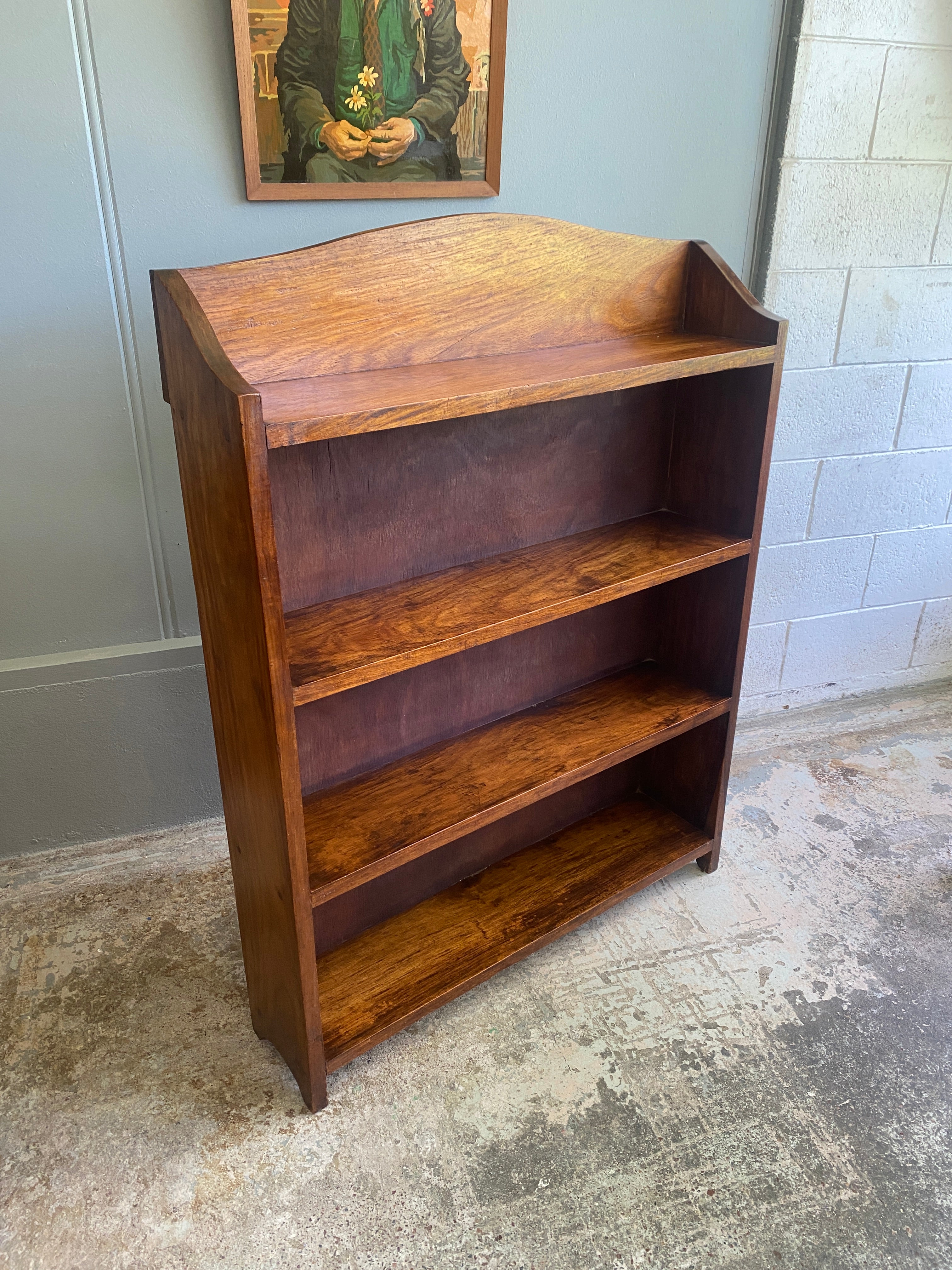 Vintage Solid Teak Rustic Bookcase – Plots & Pickles