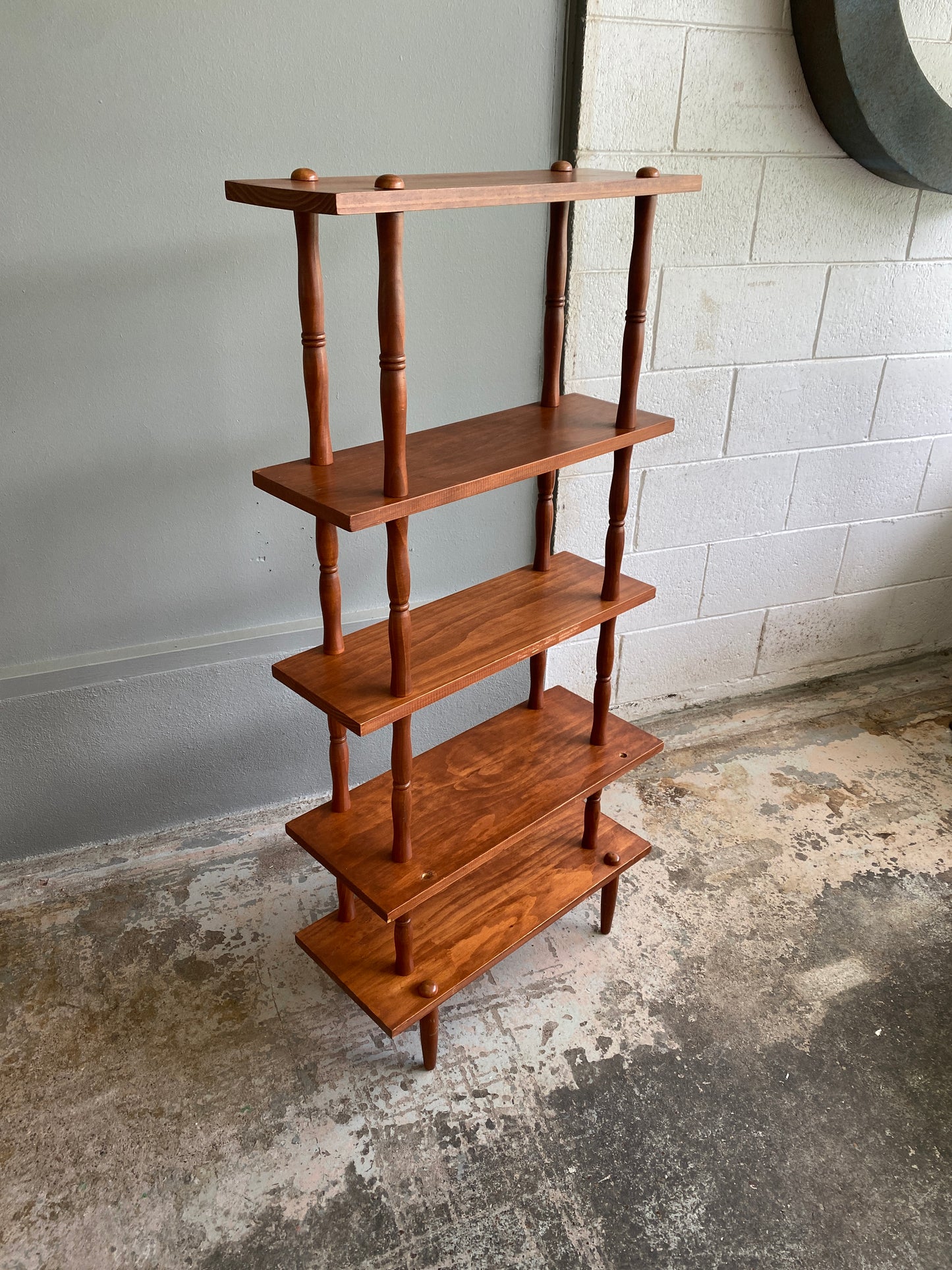 Vintage Solid Wood 5 Tier Book Shelf/Plant Shelf