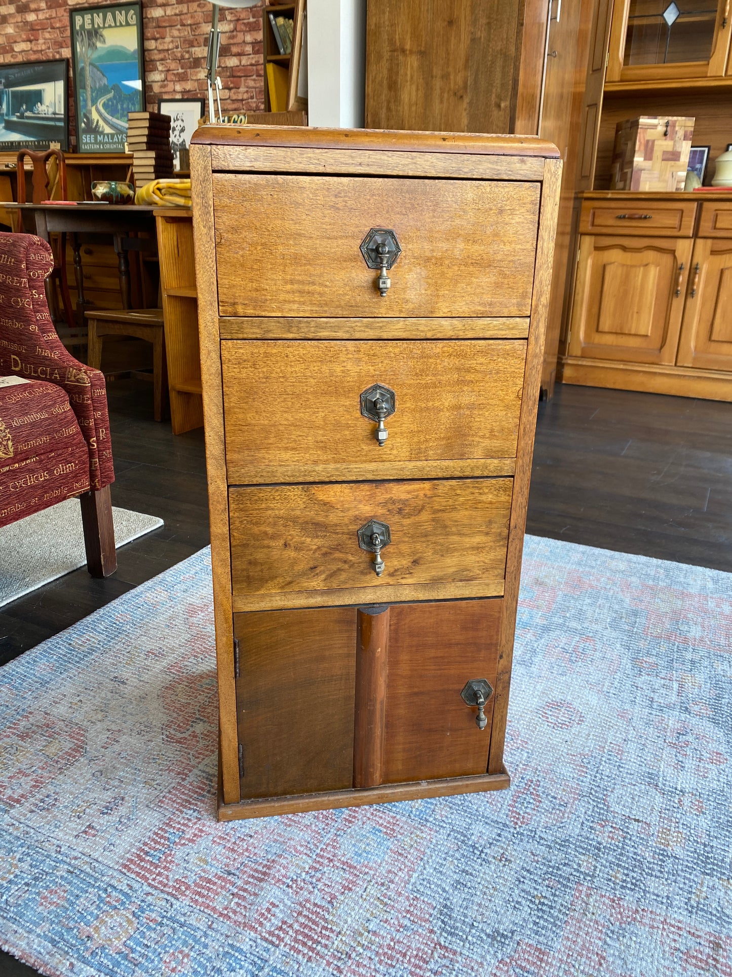 Vintage Solid Wood Decorative Side Cabinet