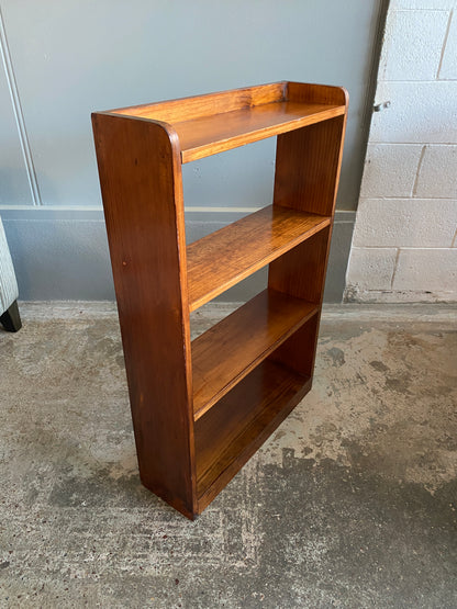 Vintage Stained Pine Geometric Bookcase