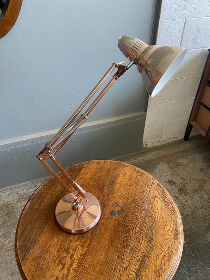 Vintage Superlux Anglepoise Rose Gold Colour Desk Lamp