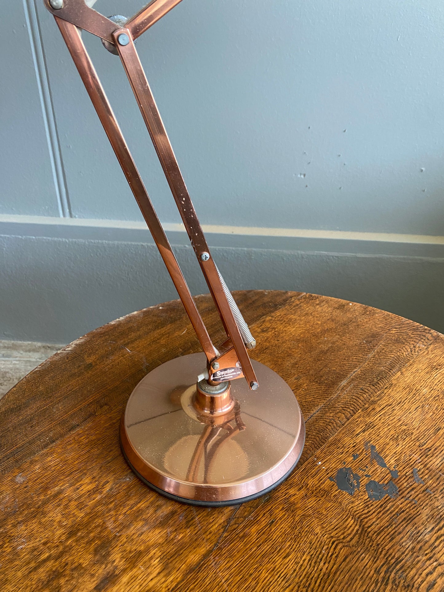 Vintage Superlux Anglepoise Rose Gold Colour Desk Lamp