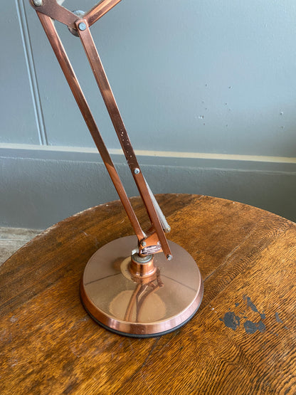 Vintage Superlux Anglepoise Rose Gold Colour Desk Lamp