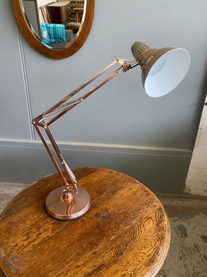 Vintage Superlux Anglepoise Rose Gold Colour Desk Lamp