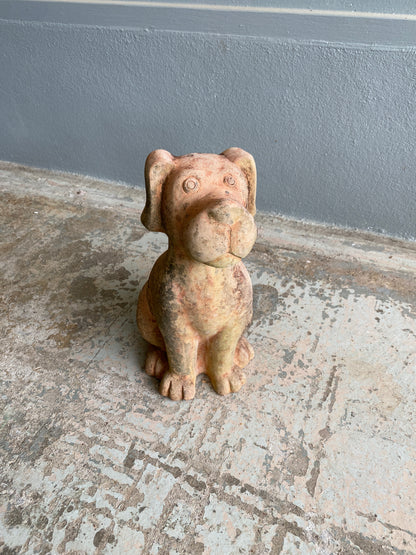 Vintage Terracotta Hound Garden Ornament