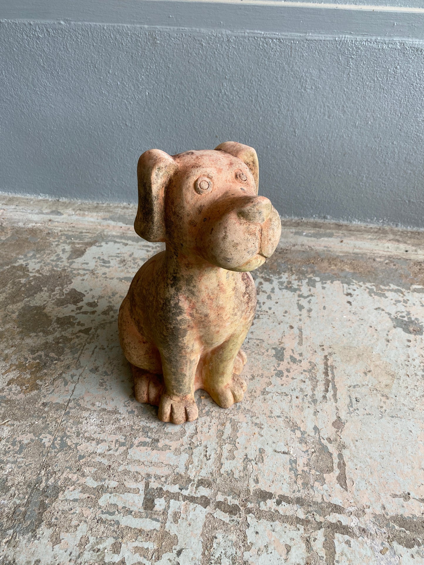 Vintage Terracotta Hound Garden Ornament