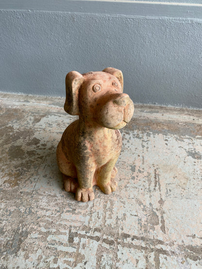 Vintage Terracotta Hound Garden Ornament