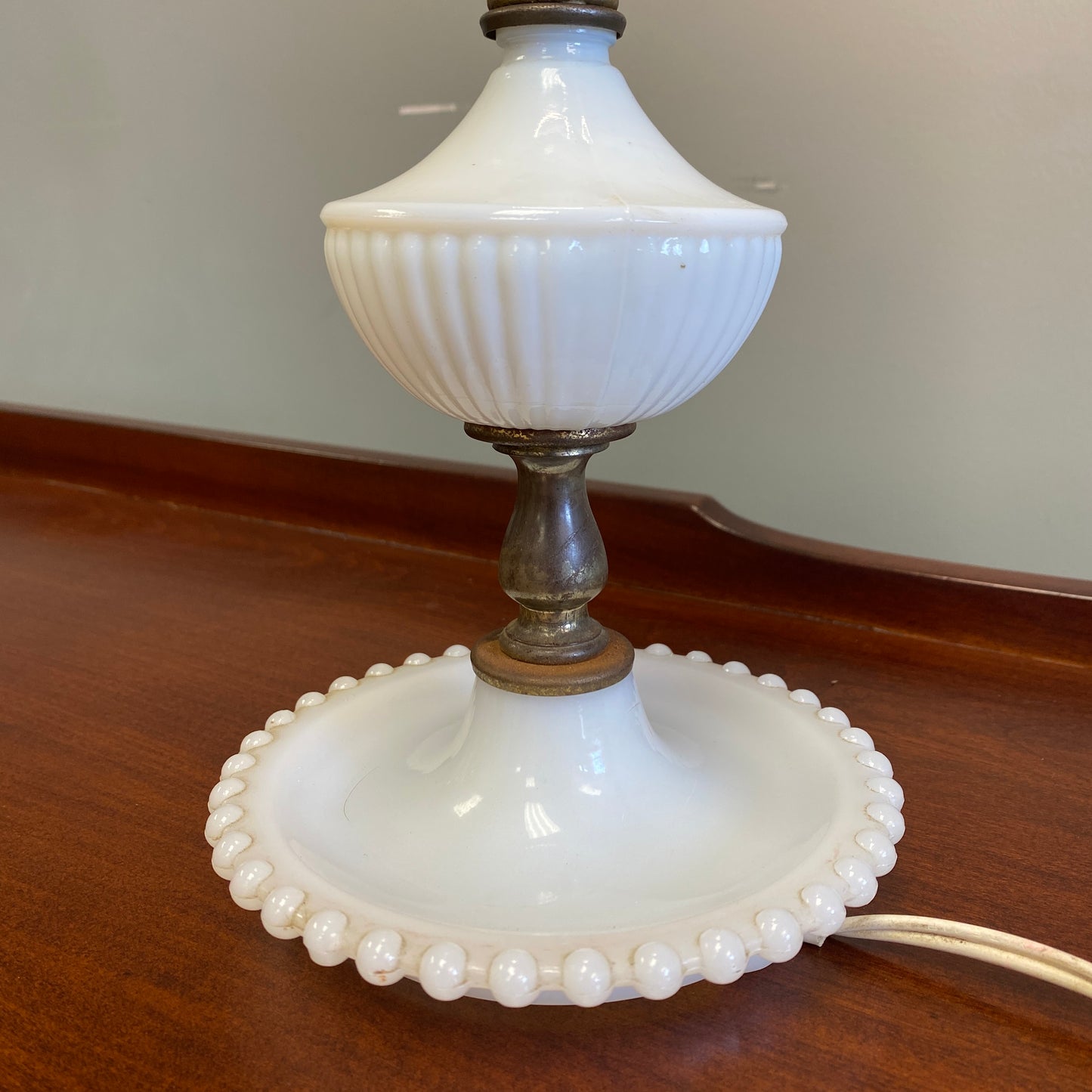 Vintage White Milk Glass Lamp